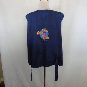 Vintage Sack Time Pin Up American Airpower Heritage Military Denim Vest 2XL